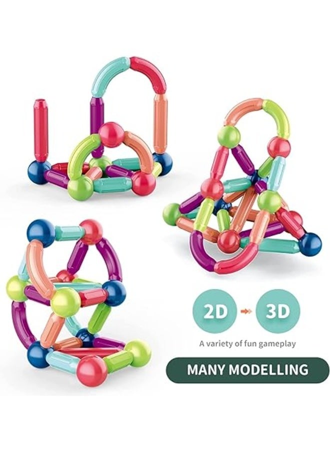 Magnetic Building Blocks Sticks Magnetic Rod 60pcs Set Building Blocks Magnet Toys for Kid  - Image 3