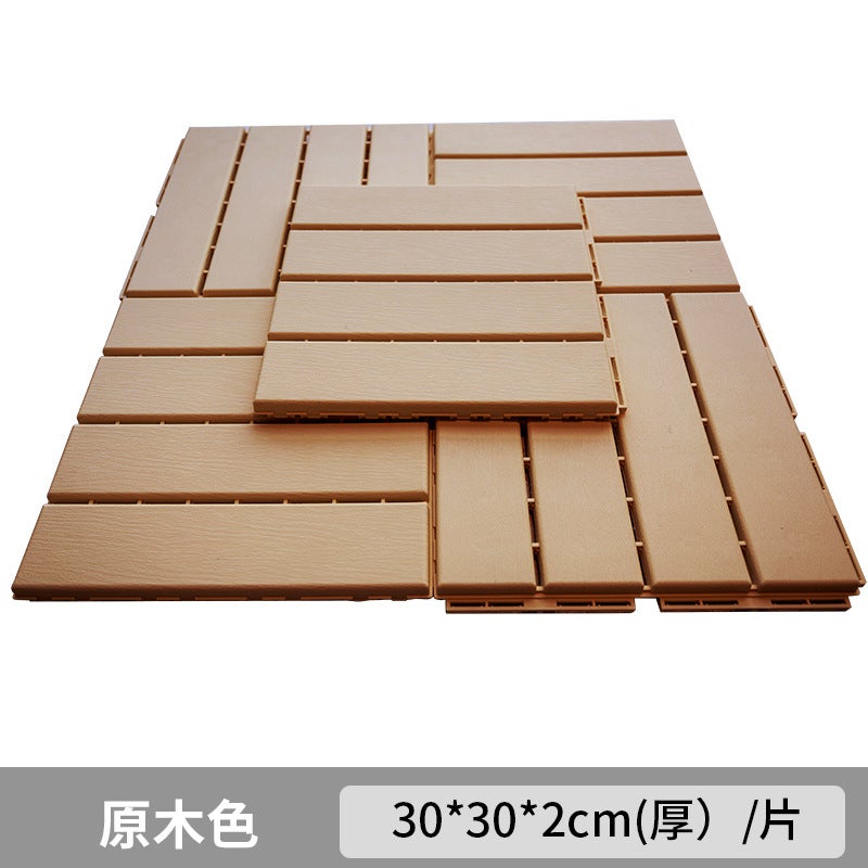Plastic assembled floor self-assembled balcony terrace floor plastic floor imitation wood plastic floor plastic wood floor manufacturer Wood color 