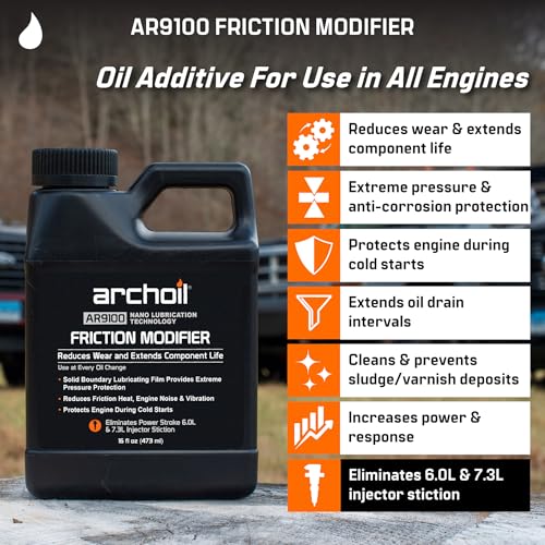 Archoil AR9100 Oil Additive (16oz) for All Vehicles - Powerstroke Cold Starts, Eliminates Injector Problems - Image 2
