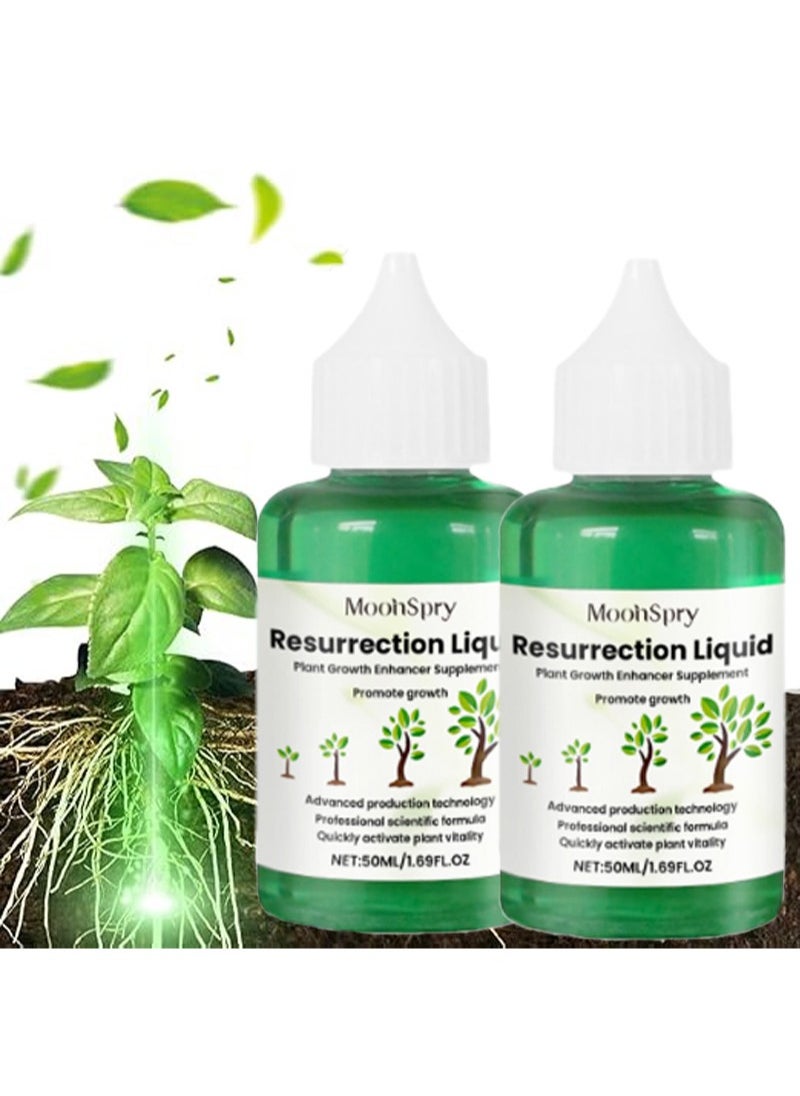 MOONSPRY 2 Pieces Plant Resurrection Liquid，Plant Activation And Growth Promoter，Seedling Liquid Fertilizer，Cutting Rooting Hormone，Suitable For Indoor And Outdoor Plants，Flowers And Fruits（50ml+50ml）  - Image 1