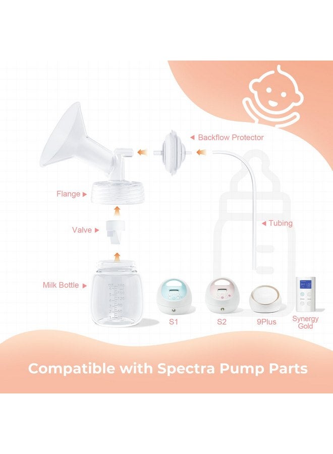 Hranio Breast Pump Parts Compatible with Spectra Replacement Pump Parts, Spectra Pump Parts, Spectra Breast Pump, Spectra Bottles, Spectra s1 s2 Pump Parts, Spectra Flange 21mm Full Set Replacements 2 Set - Image 2