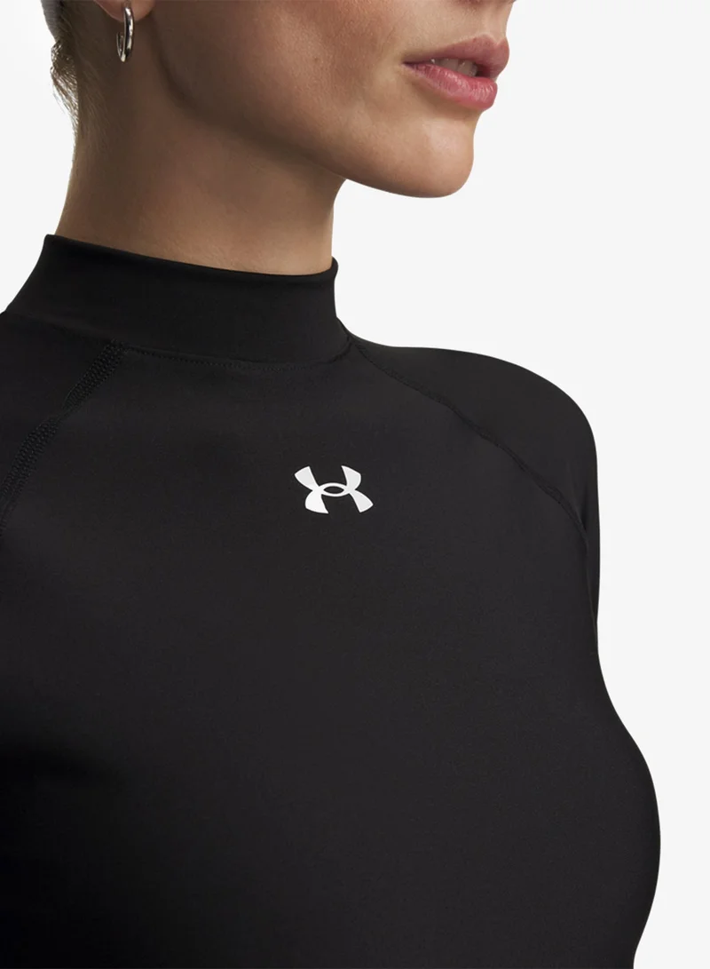 Under Armour Ultimate Black /  / White Heatgear Cropped Mock Top for Women | Best Price UAE