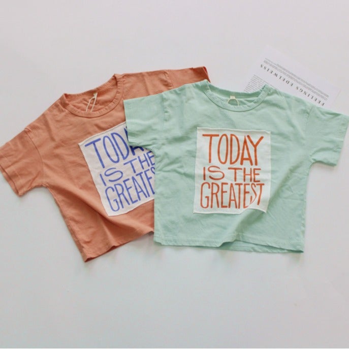 Summer Kidsren's T-Shirt Class a Boys Short-Sleeved Korean Printed Patch Loose Round Neck Girls' Tops Versatile Promotion - Image 2