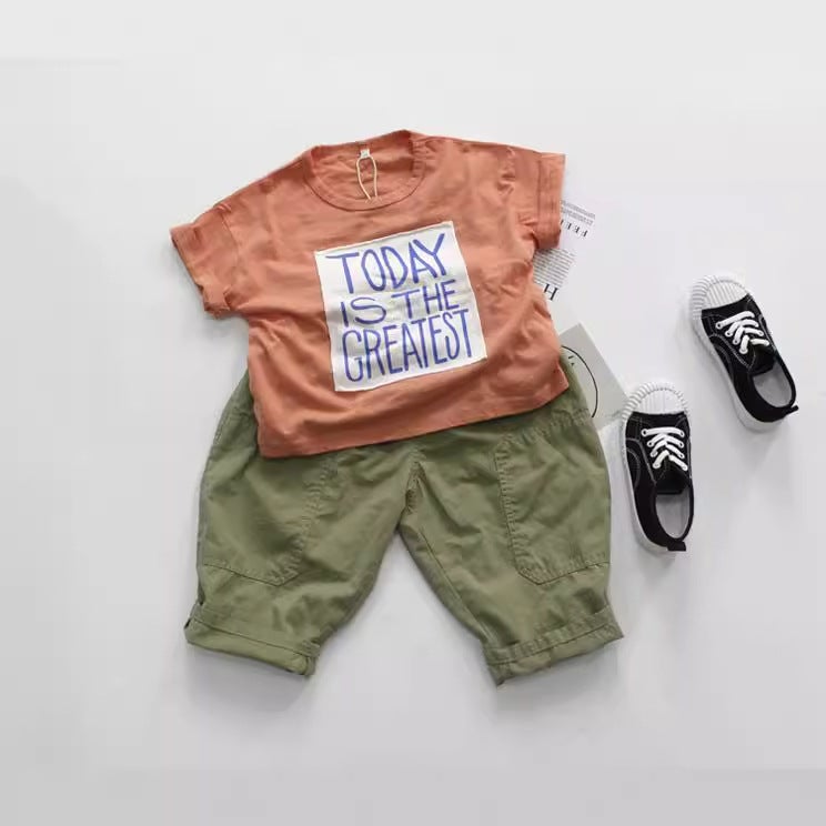 Summer Kidsren's T-Shirt Class a Boys Short-Sleeved Korean Printed Patch Loose Round Neck Girls' Tops Versatile Promotion - Image 3