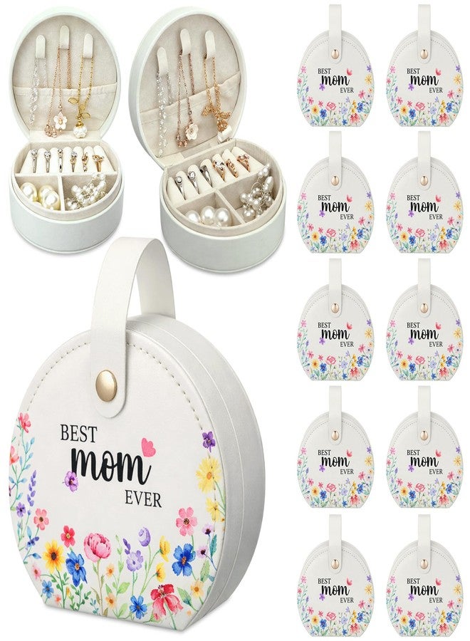 Yinkin 10 Pcs Mother's Day Jewelry Box Gifts Bulk Mini Travel Jewelry Box Inspirational Gifts for Women Leather Travel Case for Rings Earrings Necklaces Pendants Bracelets - Image 1