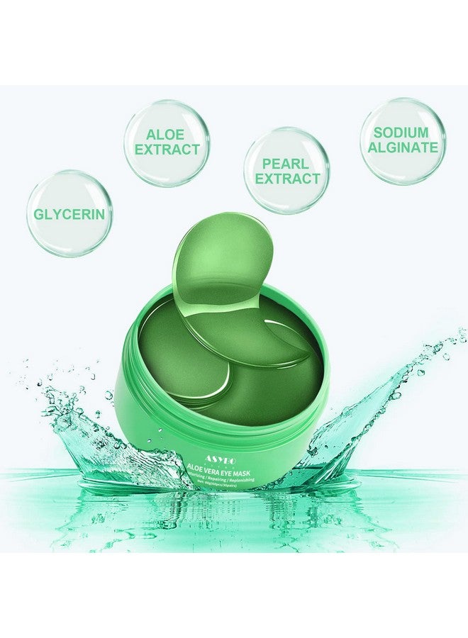 ASYBO Aloe Vera Eye Mask 60 Pcs Under Eye Patches Eye Treatment Mask For Under Eye Bags Dark Circles Puffy Eyes Fine Lines Antiaging And Antiwrinkle Hydrating Eye Mask Skincare - Image 2