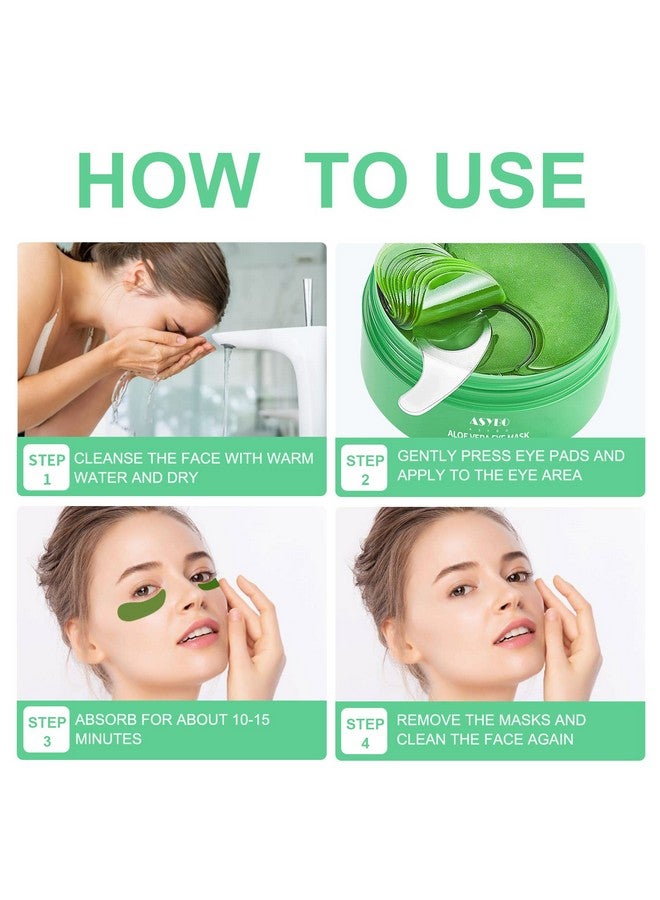ASYBO Aloe Vera Eye Mask 60 Pcs Under Eye Patches Eye Treatment Mask For Under Eye Bags Dark Circles Puffy Eyes Fine Lines Antiaging And Antiwrinkle Hydrating Eye Mask Skincare - Image 5