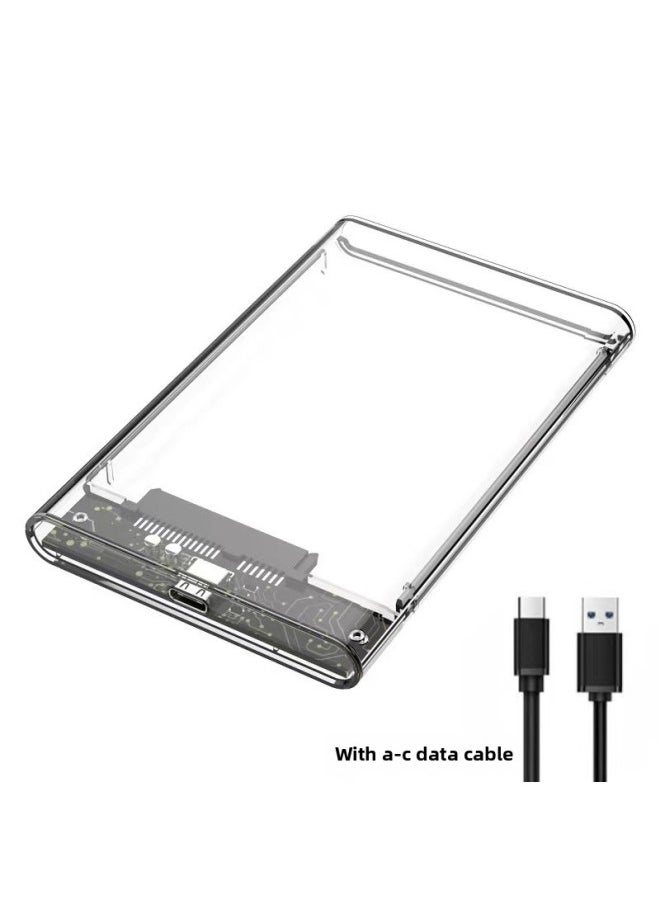 USB3.0 Transparent Mobile Hard Disk Box 2.5 Inches, Notebook Hard Disk Box, SATA Serial Hard Disk Fixed-Colour:Transparent 3.1  - Image 1