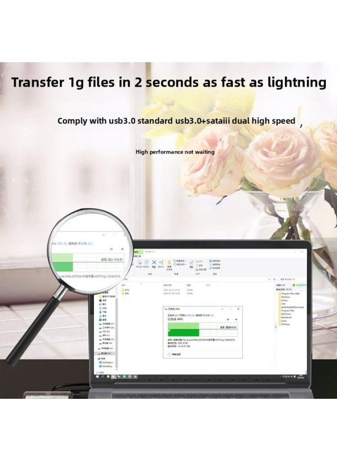 USB3.0 Transparent Mobile Hard Disk Box 2.5 Inches, Notebook Hard Disk Box, SATA Serial Hard Disk Fixed-Colour:Transparent 3.1  - Image 5