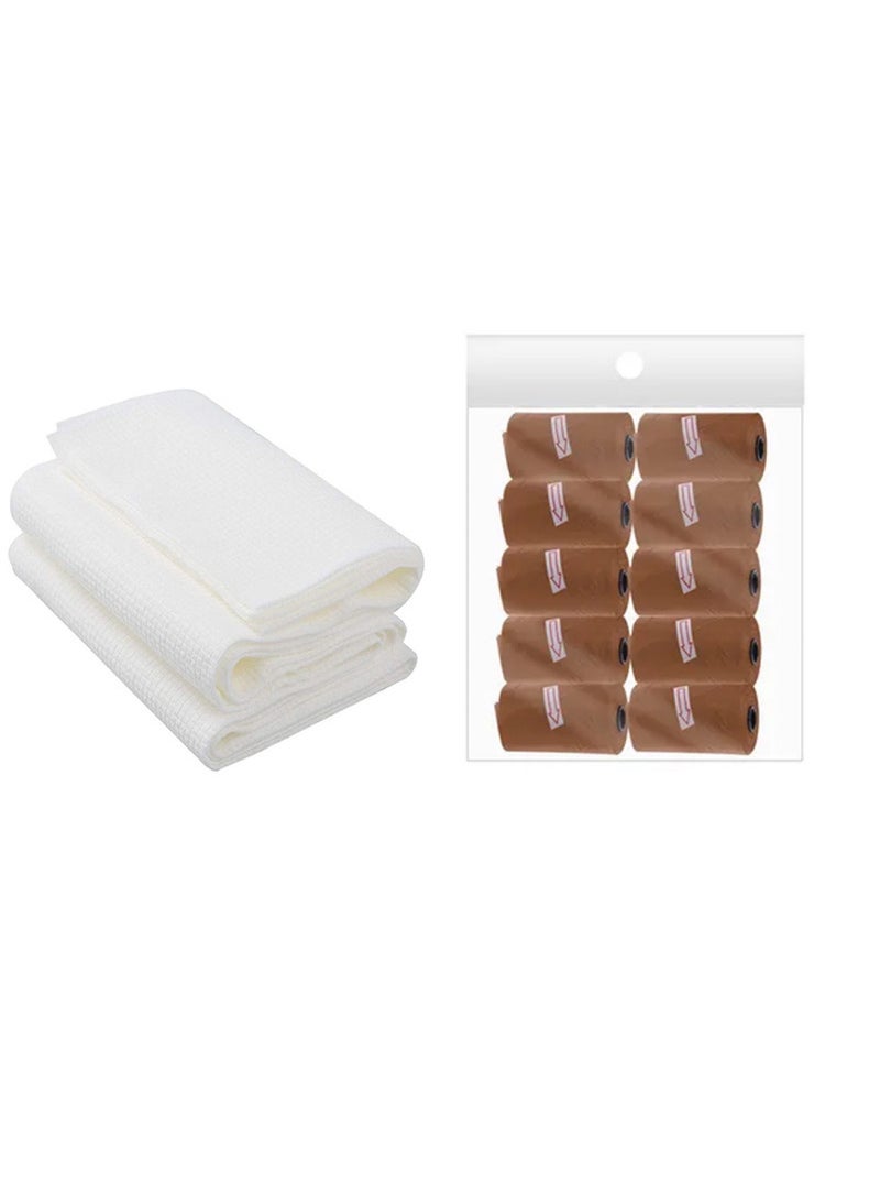 STAR BABiES Combo Pack Scented Bag Pack Of 10 With Dispsoable Towel Pack Of 3   Brown  - Image 1