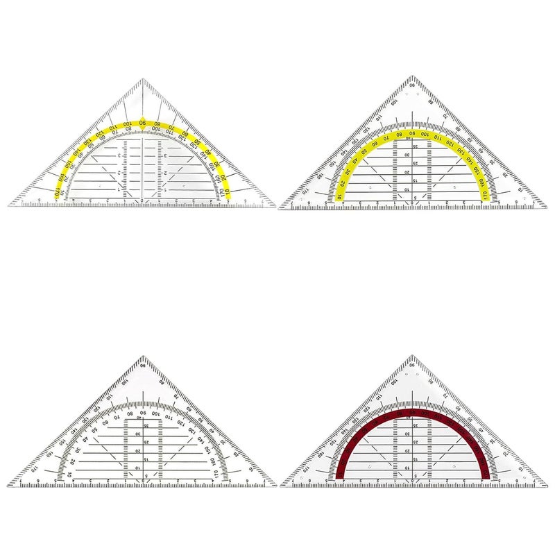 10Pcs Geometric Set Squares With 180 Protractor Drawing Ruler Architecture Tool - Image 4