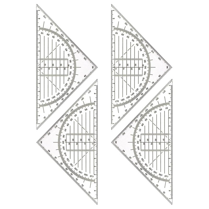 10Pcs Geometric Set Squares With 180 Protractor Drawing Ruler Architecture Tool - Image 2
