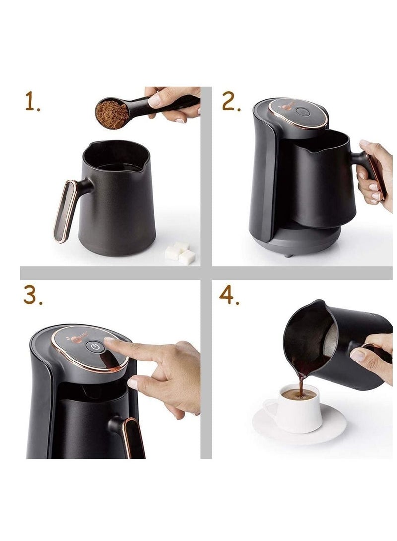 Red Berry Home Coffee Pot Automatic Turkish Coffee Maker Machine Cordless Electric Coffee Maker For Office Home Café Portable Travel Kettle For Easy Coffee Making Maker Pot Café Machine Black/Rose Gold Single  - Image 4
