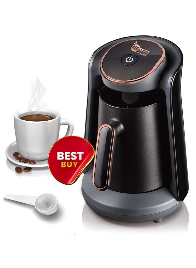Red Berry Home Coffee Pot Automatic Turkish Coffee Maker Machine Cordless Electric Coffee Maker For Office Home Café Portable Travel Kettle For Easy Coffee Making Maker Pot Café Machine Black/Rose Gold Single  - Image 1