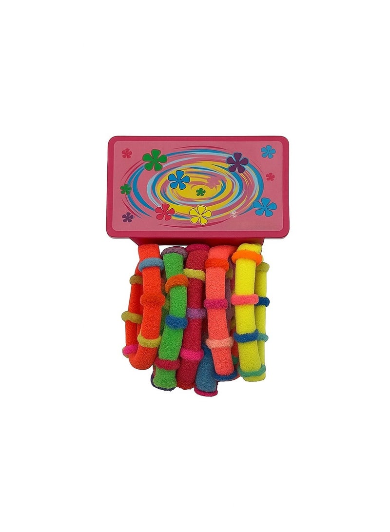 Colorful Elastic Hair Tie Set F-6-MULTICOLOR