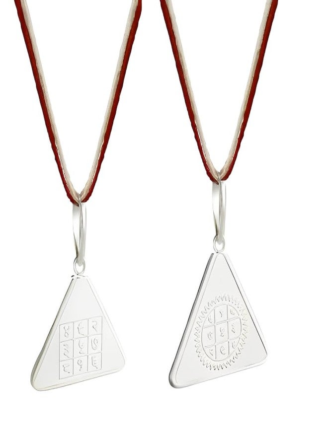Trishakti Silver Surya pyra Yantra Pendant Energised Budh Locket,Triangle Shape - Image 1