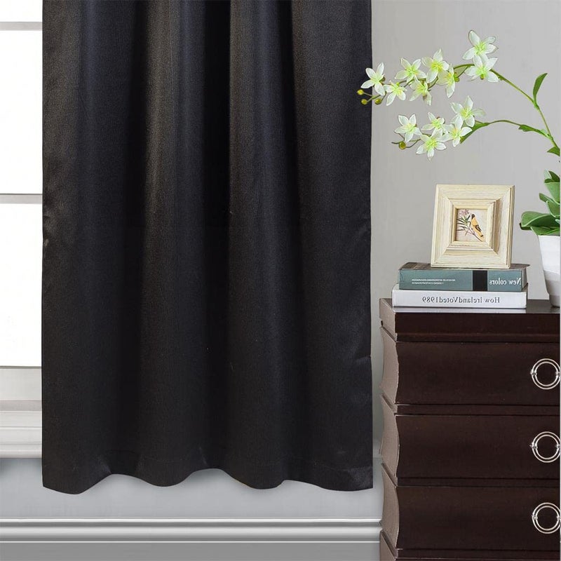GLORY RUGS Window Panel with Attached Valance Curtain Bedroom Living Room Dining 42"X84" Black - Image 4