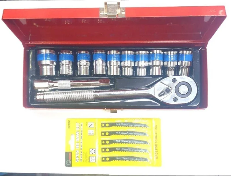 اي سي شوب Asafyapimarket 12 Piece Socket Set 1/2 Set Socket 6 Corner Socket Set Soma Jigsaw Bit 12 Socket Set