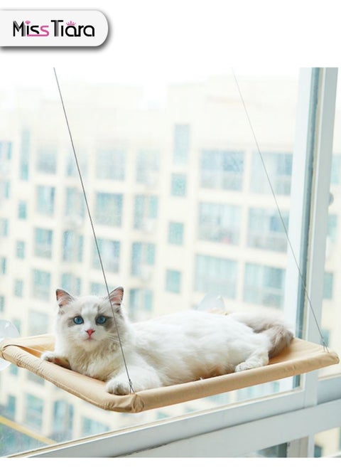 Cat Window Perch Window Seat Suction Cups Space Saving Cat Hammock Pet Resting Seat Safety Cat Shelves Providing All Around 360-degree Sunbath for Cats Weighted up to 12kg