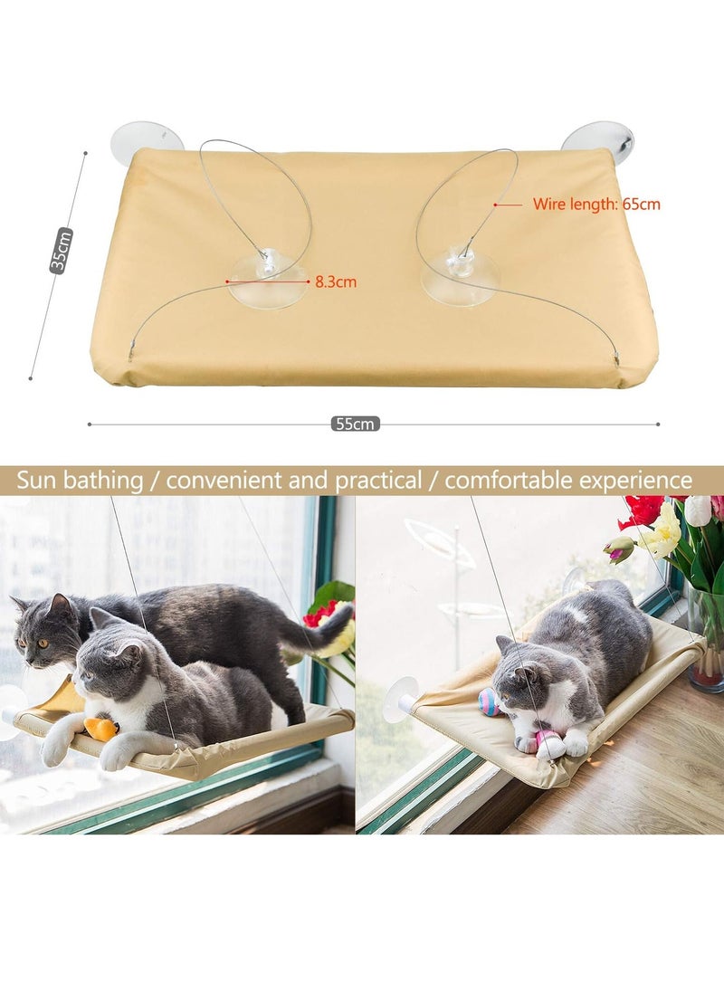 MissTiara - Cat Window Perch Window Seat Suction Cups Space Saving Cat Hammock Pet Resting Seat Safety Cat Shelves Providing All Around 360° Sunbath for Cats Weighted up to 12kg - Image 1