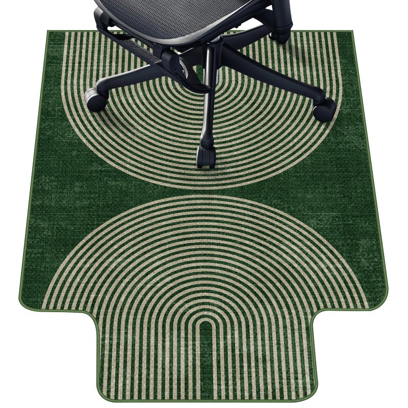 Lreedy Office Chair Mat for Hardwood Floor & Tile Floor,36"X 48" Heavy Duty Desk Chair Mat for Hard Floors, Under Desk Rug for Rolling Computer Chair,Anti Slip,Low Pile Carpet Protector-Convex Geo Green - Image 1
