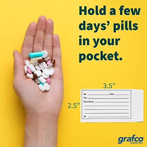 GrahamField Grafco Paper Pill Bags – Small Medicine & Vitamin Organizer Pouches, 2.5 x 3.5” (1,000 Count) - Image 3
