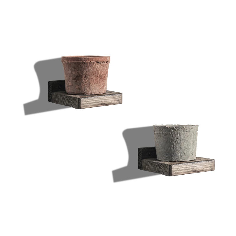 Freezing point Set of 2 Natural Wood 4Inch Small Wall Shelf Mini Floating Shelves for Wall Decor Plant Display Collectibles Mounted Kitchen Bathroom Bedroom Corner Decorative Storage Tiny Stand Brown - Image 1