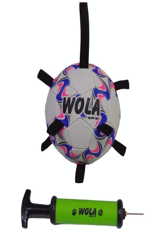 Wasan WOLA Multi Tab Dog Ball for Small/Young Dogs I Suitable for Indoor & Outdoor Play I Interactive Ball with Grab Tabs I Diameter 15 cm, Pump Included - Image 1