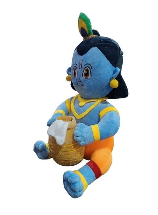 RVA Hindu God Soft Toys for Babies & Children | Devotional Hindu God Lord Krishna with Makhan Pot | Stuffed Toys for Boys & Girls Toy for Car Dashboard, Temple & Gifting (35cm) - Image 4