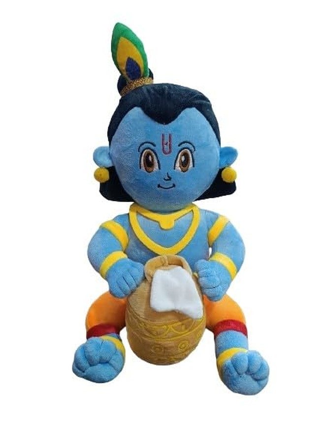 RVA Hindu God Soft Toys for Babies & Children | Devotional Hindu God Lord Krishna with Makhan Pot | Stuffed Toys for Boys & Girls Toy for Car Dashboard, Temple & Gifting (35cm) - Image 1