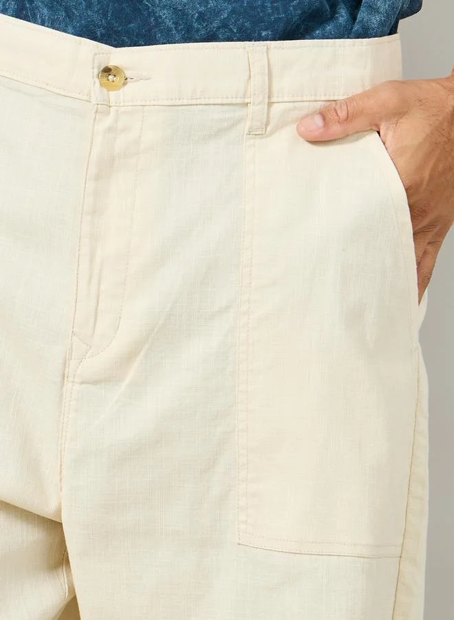 Styli Premium Stretch Slub Twill Woven Carpenter Shorts