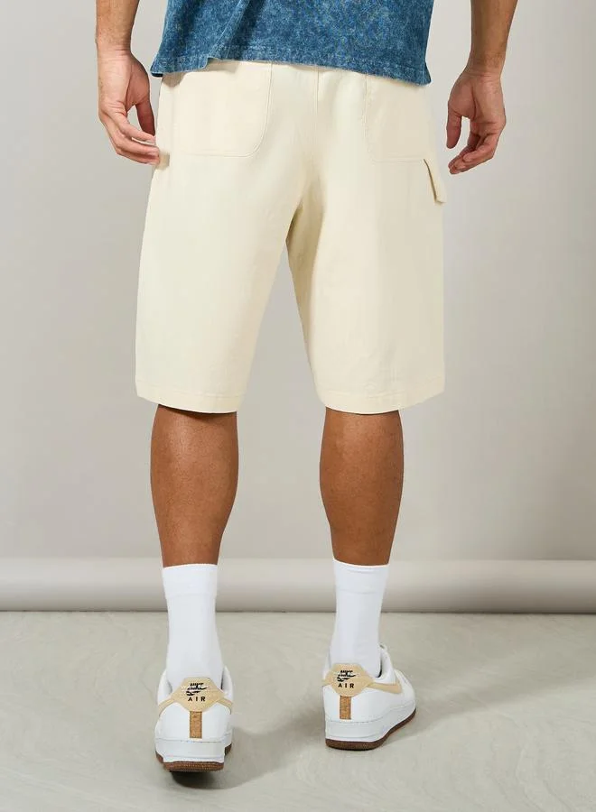 Styli Premium Stretch Slub Twill Woven Carpenter Shorts