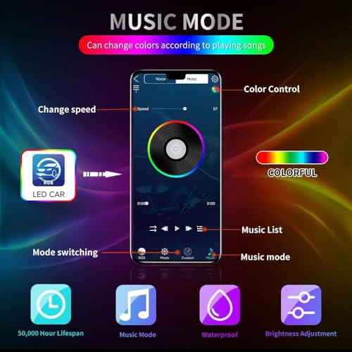 AutoBizarre Set of 4 pcs RGB Muticolor Music Controlled Smoked Shell Raptor Style Car Front Grill DRL Emergency Warning Off-Roading Lights With App and Remote Control for All Cars, Vans, SUV, Trucks - Image 4