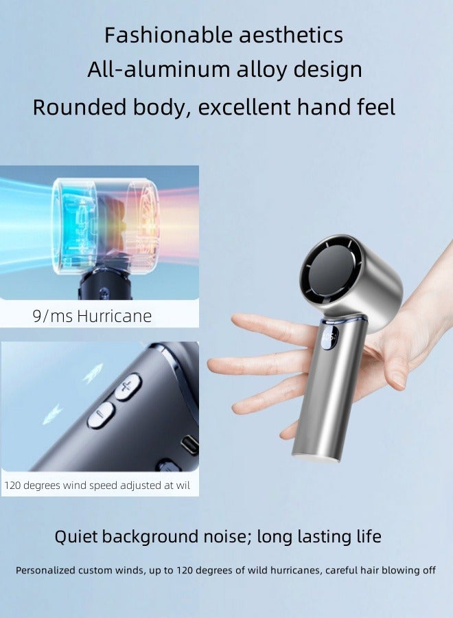 Cool Portable Handheld Fan  Quick Cooling  Turbo Personal Fan with Digital Display  1800mAh Rechargeable High Speed ​​Silent Mini Fan for Travel  Office  Camping  etc. - Image 3
