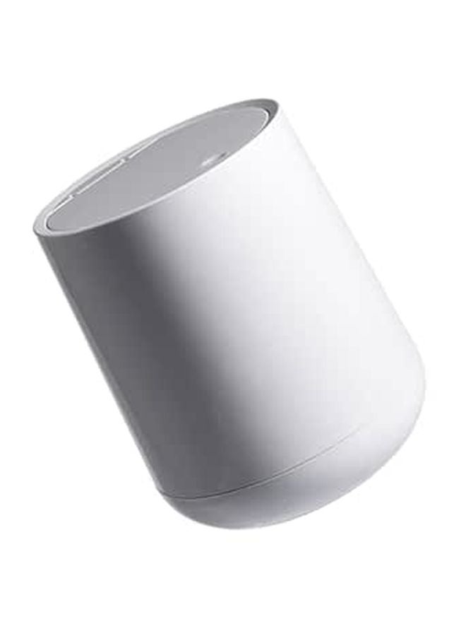 Mini Desktop Trash Can With Lid 1 5L Gray Plastic Press Button Waste Bin For Office Bedroom - Image 1