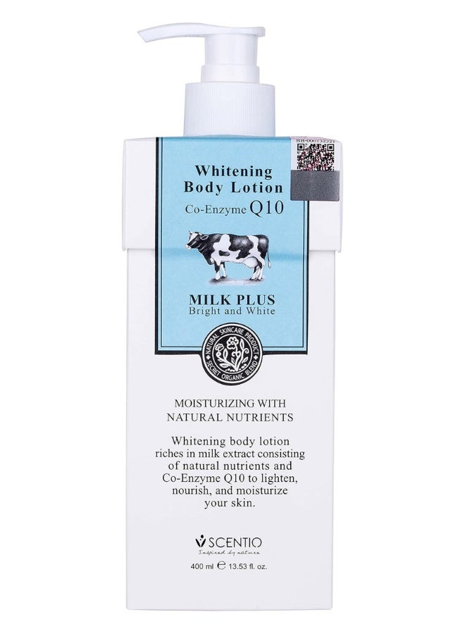 Scentio Milk Plus Whitening Co Enzyme Q10 Body Lotion 400 ml Brightening Moisturizing Nourishing Skin Care - Image 1