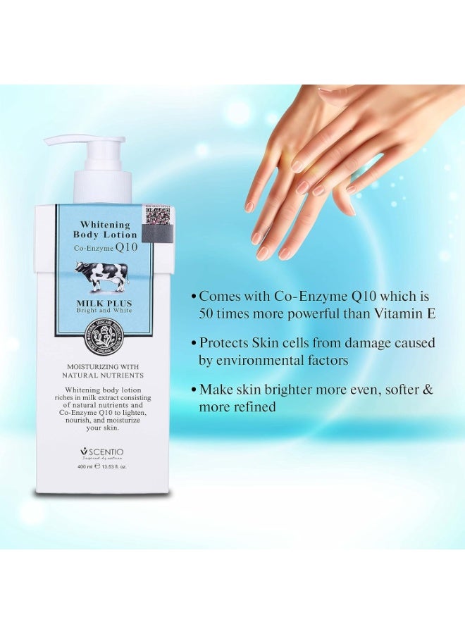 Scentio Milk Plus Whitening Co Enzyme Q10 Body Lotion 400 ml Brightening Moisturizing Nourishing Skin Care - Image 3