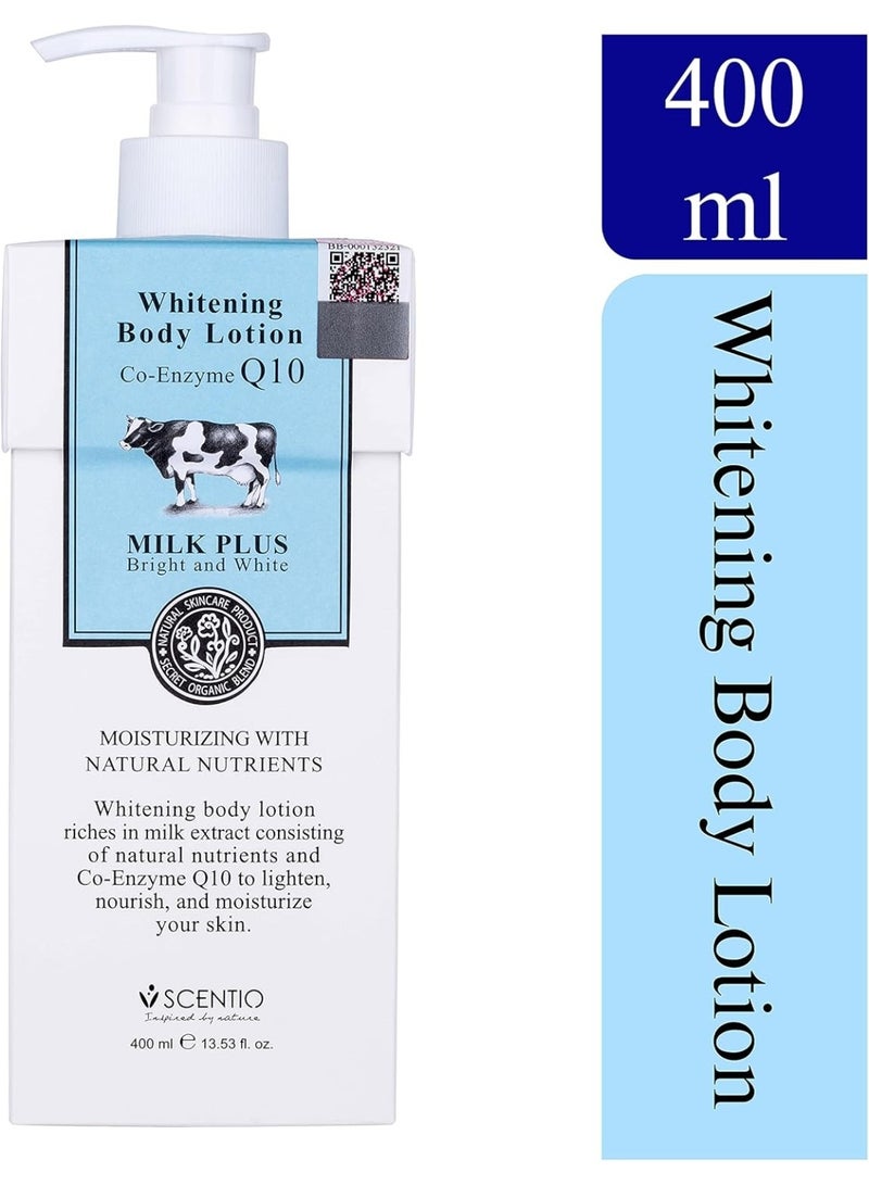 Scentio Milk Plus Whitening Co Enzyme Q10 Body Lotion 400 ml Brightening Moisturizing Nourishing Skin Care - Image 2
