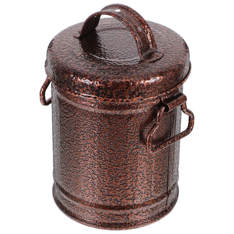 Vintage Galvanized Iron Ashtray With Lid Small Metal Bucket For Indoor Outdoor Patio Office Smoking - Image 2