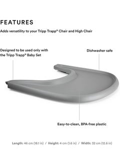 STOKKE Tripp Trapp Tray Designed Exclusively For Tripp Trapp Baby Chair + Tripp Trapp Baby Set Convenient To Use And Cleanmade With Bpa - Free Plasticsuitable For Toddlers 6 - 36 Months - Storm Grey  - Image 2