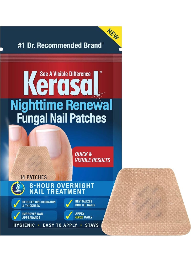 Kerasal Kerasal Nighttime Renewal Fungal Nail Patches  14 Patch  Overnight Nail Repair for Nail Fungus Damage 8Hour Nail Treatment Restores Healthy Appearance 