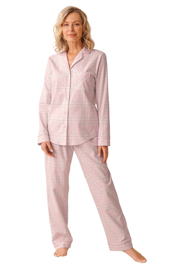 La Vie en Rose Pink Plaid Flannel PJ Set - Image 1