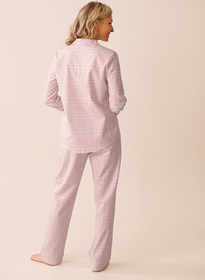 La Vie en Rose Pink Plaid Flannel PJ Set - Image 2