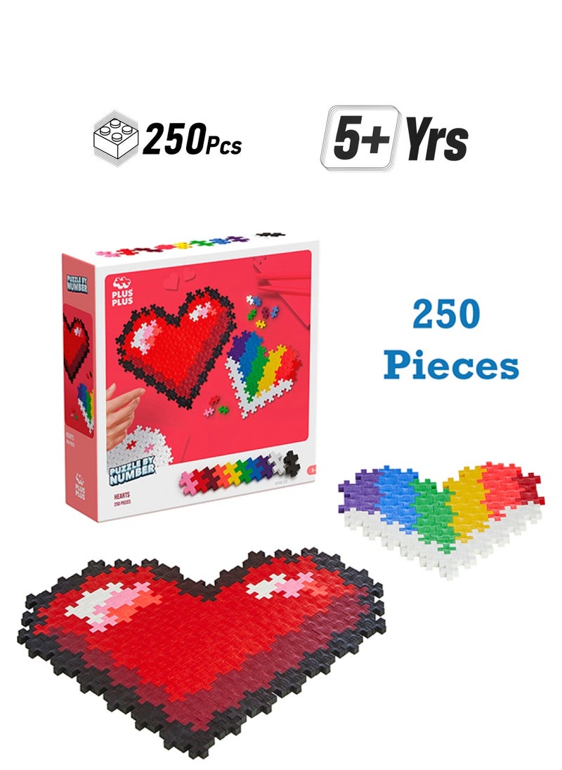 Plus-Plus Hearts Heart  Ingenious Construction Toy, Puzzle, Creative Building Blocks, 250 Pieces  - Image 1