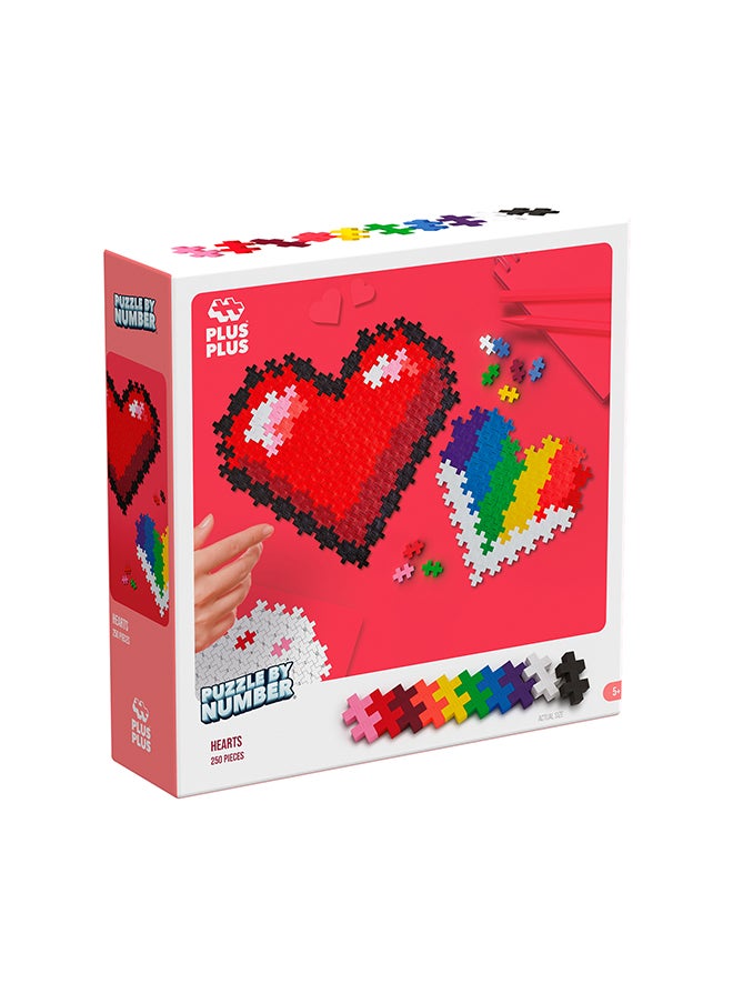 Plus-Plus - Hearts Heart  Ingenious Construction Toy, Puzzle, Creative Building Blocks, 250 Pieces - Image 1