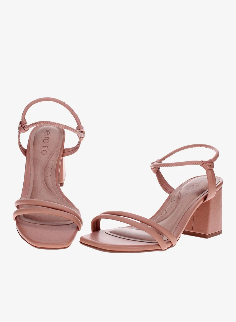 Beira Rio Beige Mid Heel Sandals for Women – Stylish & Comfortable Footwear for Any Occasion for Women | Best Price UAE