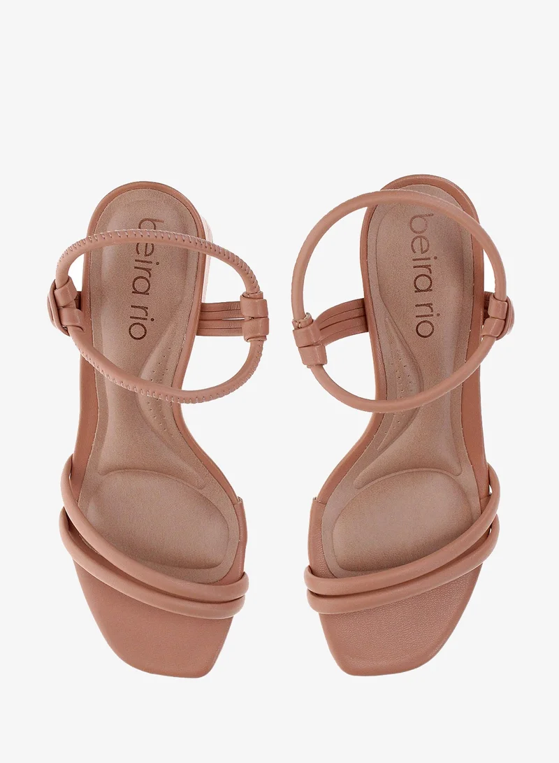 Beira Rio Beige Mid Heel Sandals for Women – Stylish & Comfortable Footwear for Any Occasion for Women | Best Price UAE