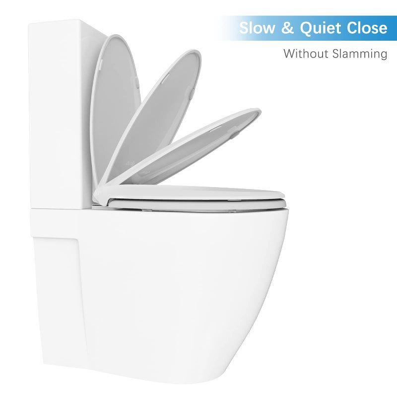 Hosslly Elongated Toilet Seat Soft-Closing | Universal Fit for Standard Toilets | Thickened Durable PP Plastic with Quick Installation Hinge | Easy-Clean Surface - Image 3