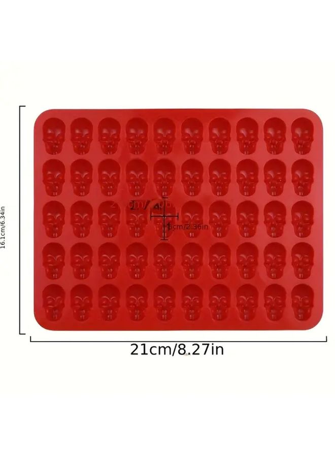 Red Silicone Rubber Gum Skull Heads Heat Resistant Chocolate Mold - Image 5