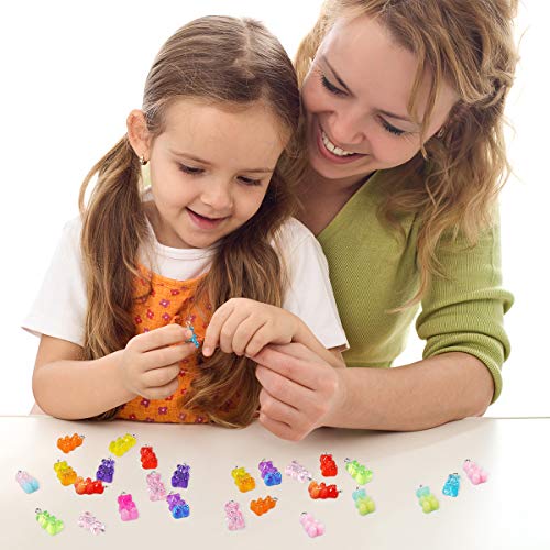 CCOZN 16 Resin Candy Charms Bear Pendant, 8 Colors DIY Necklace for Girls - Image 5